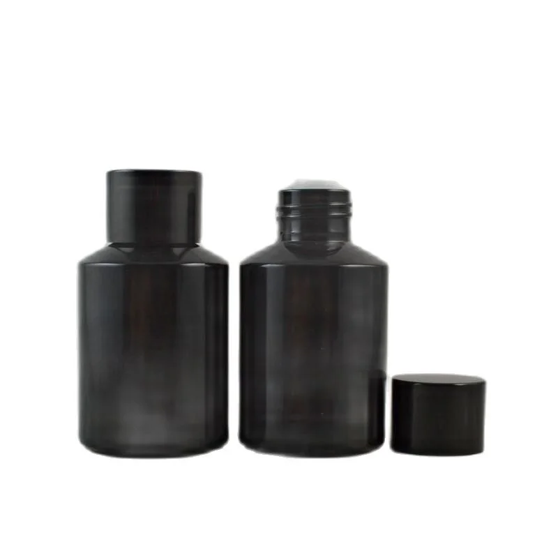 

60ML 10pcs/lot Shiny Black Glass Essential Oil Refillable Bottle,DIY Empty Cosmetic Toner Container,Superior Quality Beauty Tool