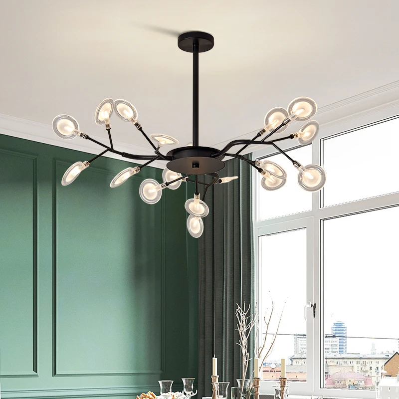 الشمال غرفة المعيشة الثريات بسيطة الحديثة جو المنزل الطعام مصباح غرفة النوم جديد اليراع زينة للسقف تركيب المصابيح