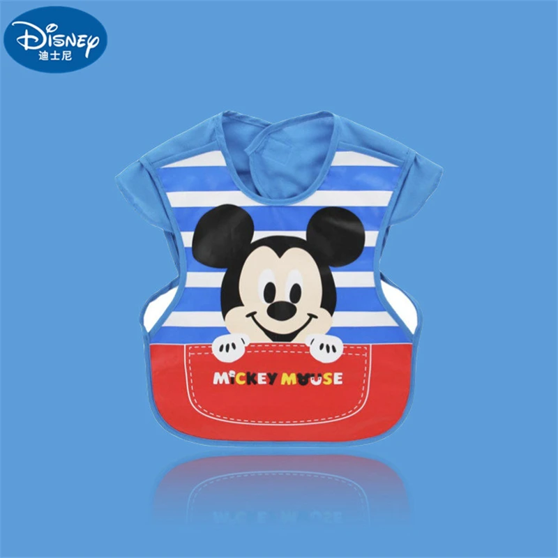 Cartoon Baby Bib Children\'s Eating Apron Baby Mickey Minnie mouse Waterproof Reverse Dress Baby Bibs 28x35cm