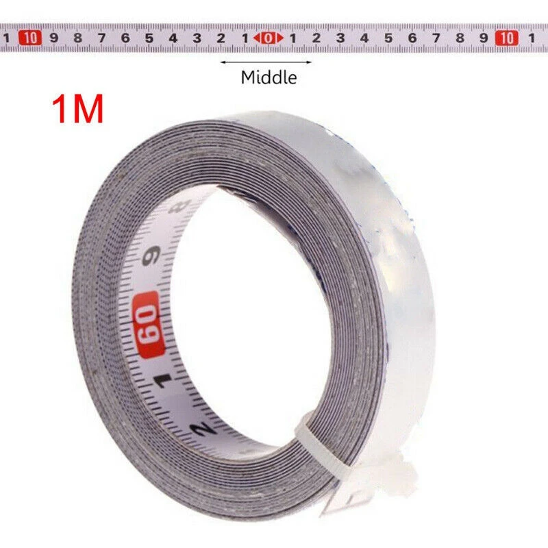 Cinta métrica autoadhesiva de acero inoxidable, regla para escala de carpintería, 1/2M