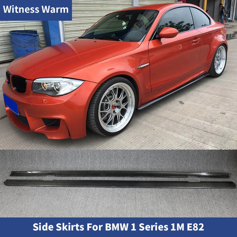 for Bmw 1 Series E82 E88 1m Coupe Sedan 2011 2012 2013 Side Skirts Apron Car Body Kit Carbon Fiber / Frp