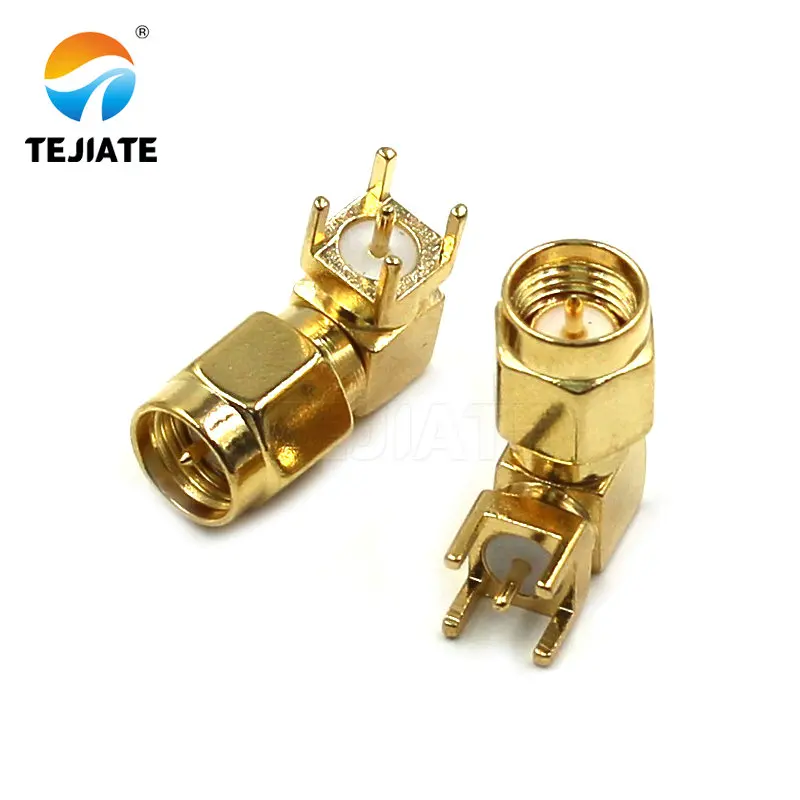 1 Chiếc SMA-JE-JWE Ăng Ten Đế Kết Nối Thẳng/Uốn Cong Đầu Vuông Chân Đế Adapter PCB Ổ Cắm