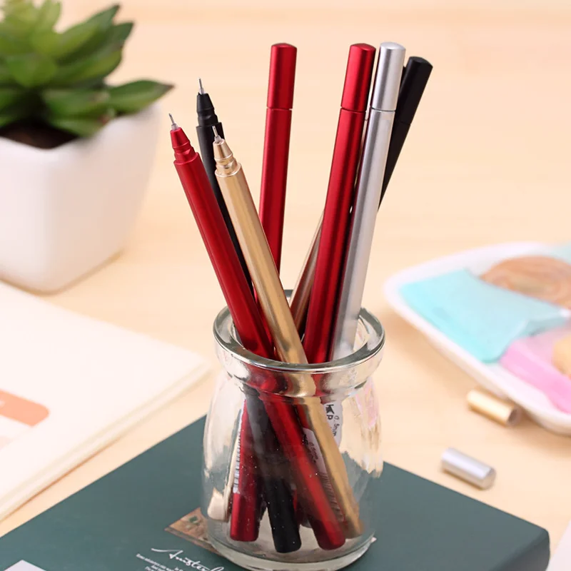 3pcs 0.5mm Different Colors Imitation Metal Gel Pen Office School Supplies Creative Korea Stationery Writing Tool Random