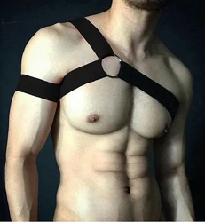 CLEVER-MENMODE uprząż mężczyźni Bondage kostium elastyczna seksowna uprząż mężczyzna hombre ciało pierś pasek na ramię Halter bdsm pasek bielizna