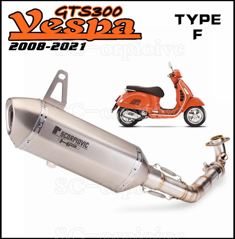 GTS300 GTS250 GTS125 Motorcycle Exhaust System Muffler Escape Moto Modify slip on For Piaggio Vespa GTS 125 250 300 2007- 2020