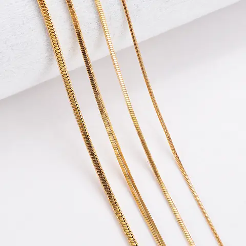 1 Piece Width 0.9mm/1.2mm/1.5mm Gold Color Square Snake Chain Men Women Necklace Jewelry 316 Stainless Steel Necklace Jewelry