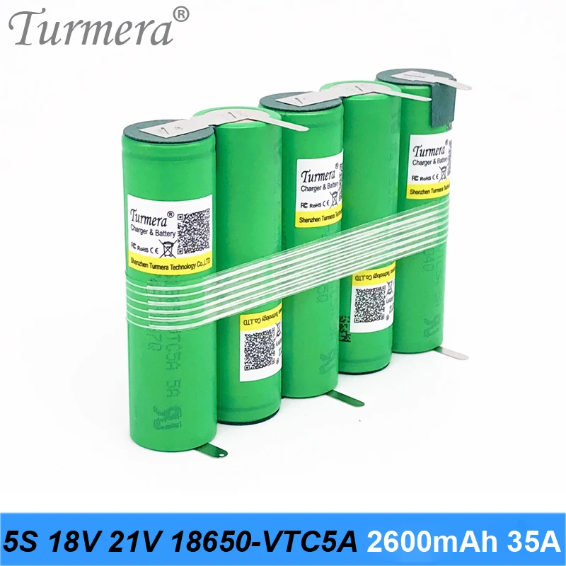 5s 18650 vtc5a 2600mah 35a Welding Battery 18v 21v Battery 18650 Pack for Screwdriver Battery and Vacuum Cleaner Customized