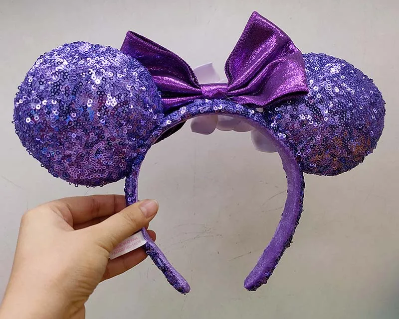 2020 Minnie Ears Mickey Purple Plumeria Aulani Hawaii Headband NEW