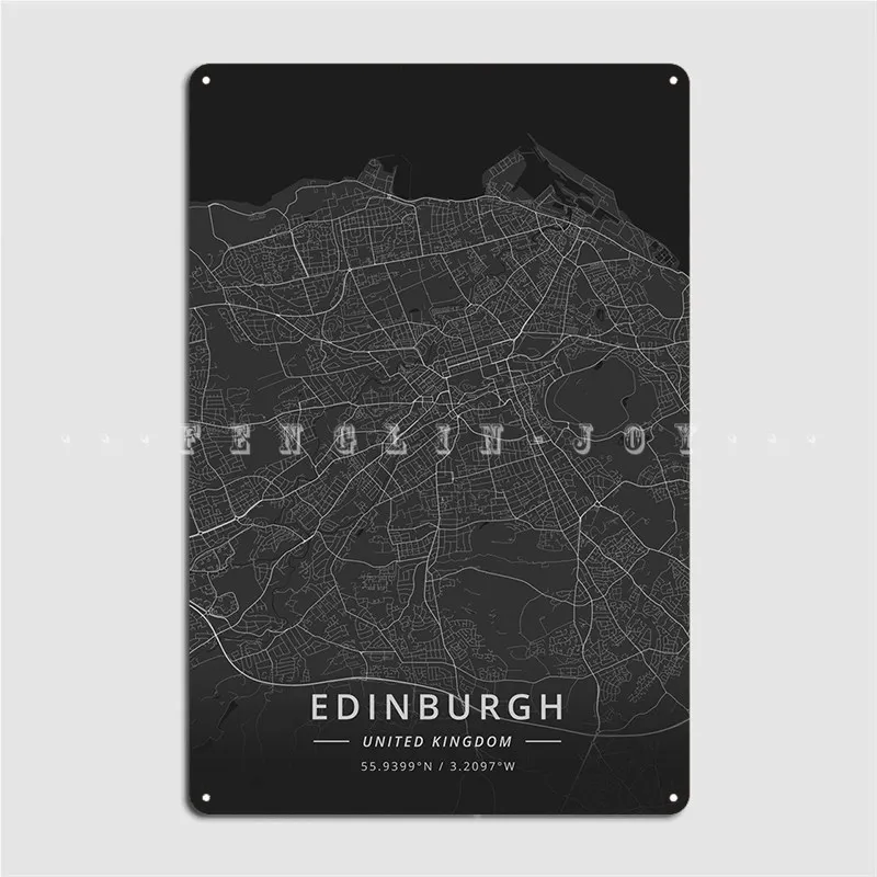 Edinburgh United Kingdom Poster Metal Plaque Club Bar Cinema Living Room Create Wall Decor Tin Sign Posters