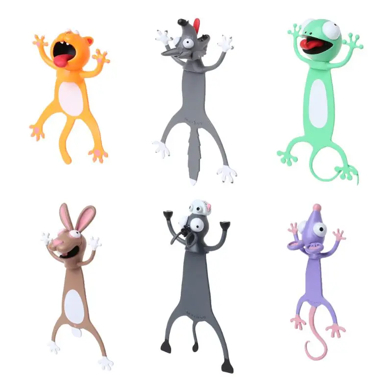 3D Stereo Cartoon Lovely Animal Bookmark Cute Cat Rabbit Funny Student Kids Gift 667C