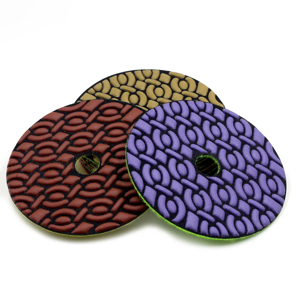Nuovo modello 4 pollice 100mm flessibili del diamante tamponi per lucidatura a secco disco di macinazione a secco per granito marmo pietra Costruita contatore -top