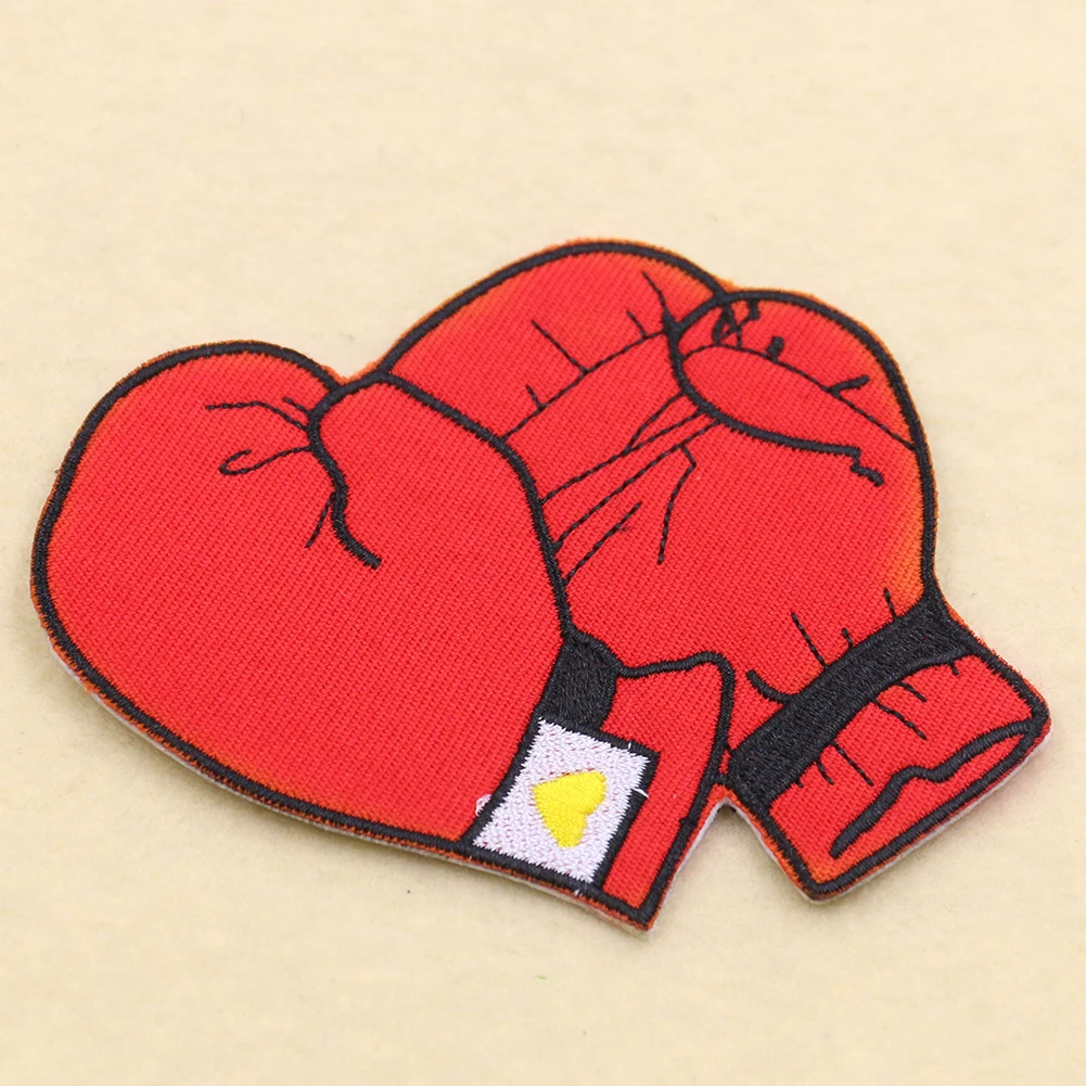 Boxing Gloves Patch Iron on Patches for Clothing DIY Apparel Sewing Fabric Clothes Stickers Embroidery Applique T-shirt Decor