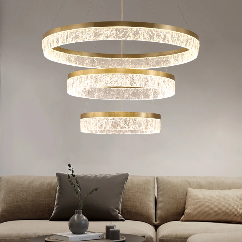 Imagem -02 - Fkl Lustre Nórdico Dourado com Anel Abajur de Resina Luz Moderna de Luxo para Sala de Estar Sala de Jantar Quarto Lâmpada