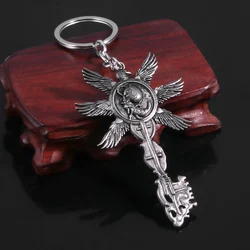 Game Residents Evils 8 Village Keychain Vintage Six-Winged Unborn Key Pendant Keyring For Men Women Bag Car Key Holder Jewelry