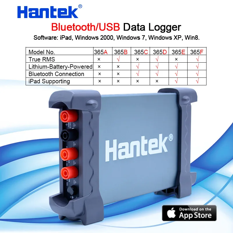 Digital Data Logger Recorder bluetooth Loggers Multimeter Hantek 365A/B/F PC USB Voltage Current Resistance Temperature Measurem