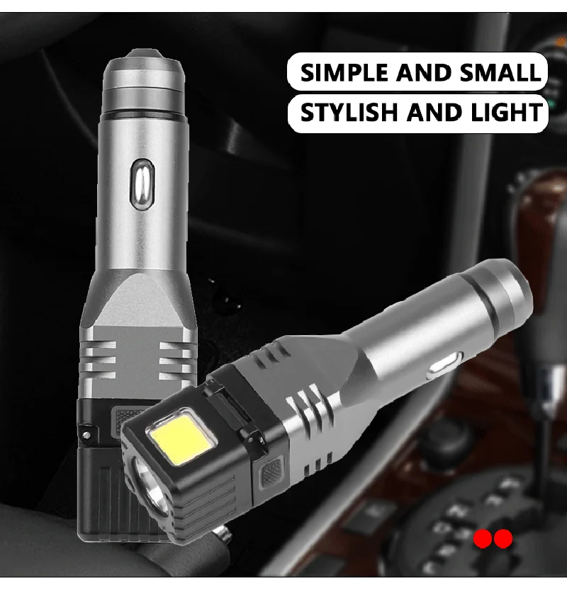 D2 LED Flashlight MINI Car USB Lantern Holder Torch Powerful Lamp Built-in Li-ion Battery Car Cigarette Lighter Socket Light