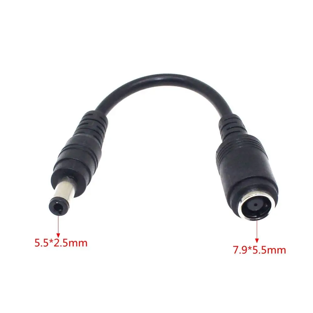 7.9 x 5.5mm Female to 5.5 x 2.5mm Male Dc Plug Power Adapter Charger Cable Cord Tip for Asus Lenovo Laptop