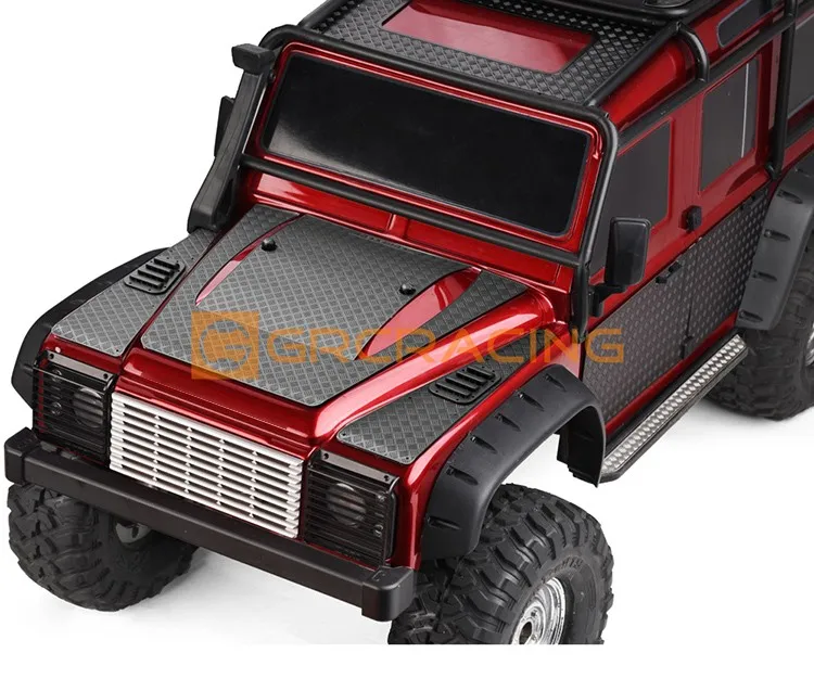 For Traxxas Trx4 Defender Central Skid Plate Of The Hood Metal Decorative Sheet Of The Hood Silver/black