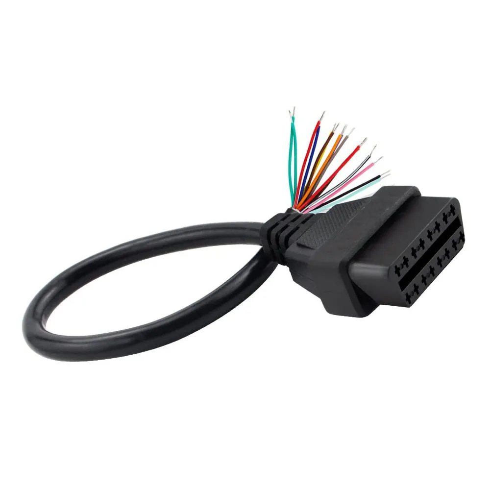 30CM OBD2 II 16 Pin J1962 OBD2 Male/Female Extension Connector To Open Plug Wire Diagnostic Cable Extension Core