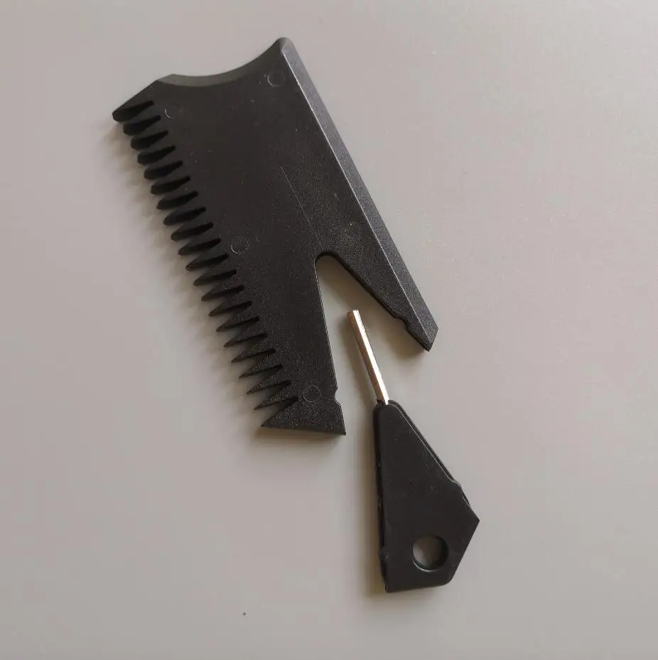 Black plastic surf wax comb with surf fin key whole surf wax comb