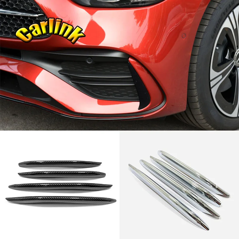 

For Mercedes Benz C Class 2022 2023 ABS Carbon/Chrome Exterior accessories Front fog lamp trim strip / rear fog lamp trim frame