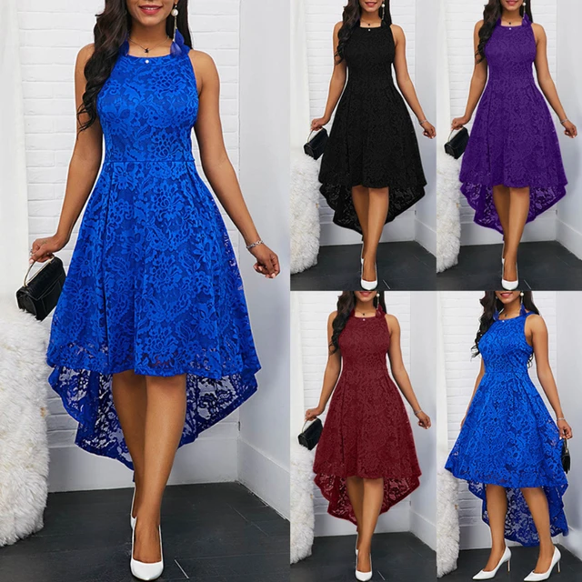 2022 Sexy Party Dress Summer Dress Elegant Women Lace High Low Sleeveless Dress Plus Size Vestido Robe 2022 AliExpress