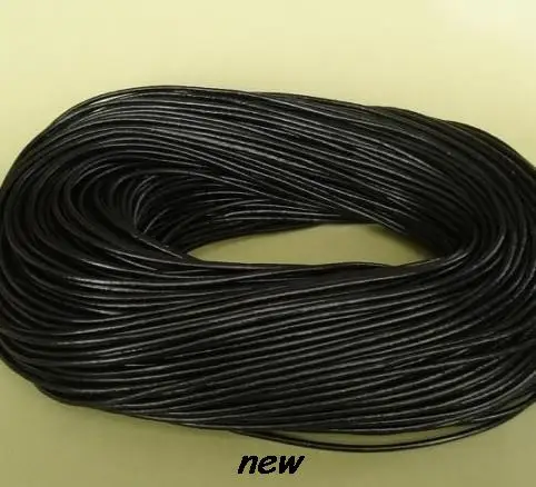 

1 5mm 100 meter hity54lity factory color Jewelry Black brown WHITE real Round Genuine Leather cords Bracele Cord string Rope