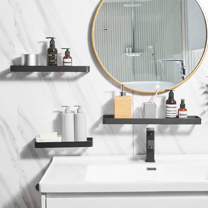 Bathroom Shelf Aluminum Square Shower Shelf Glass Shower Shelf Black Finish Storage Basket Storage Rack Bathroom Accessory