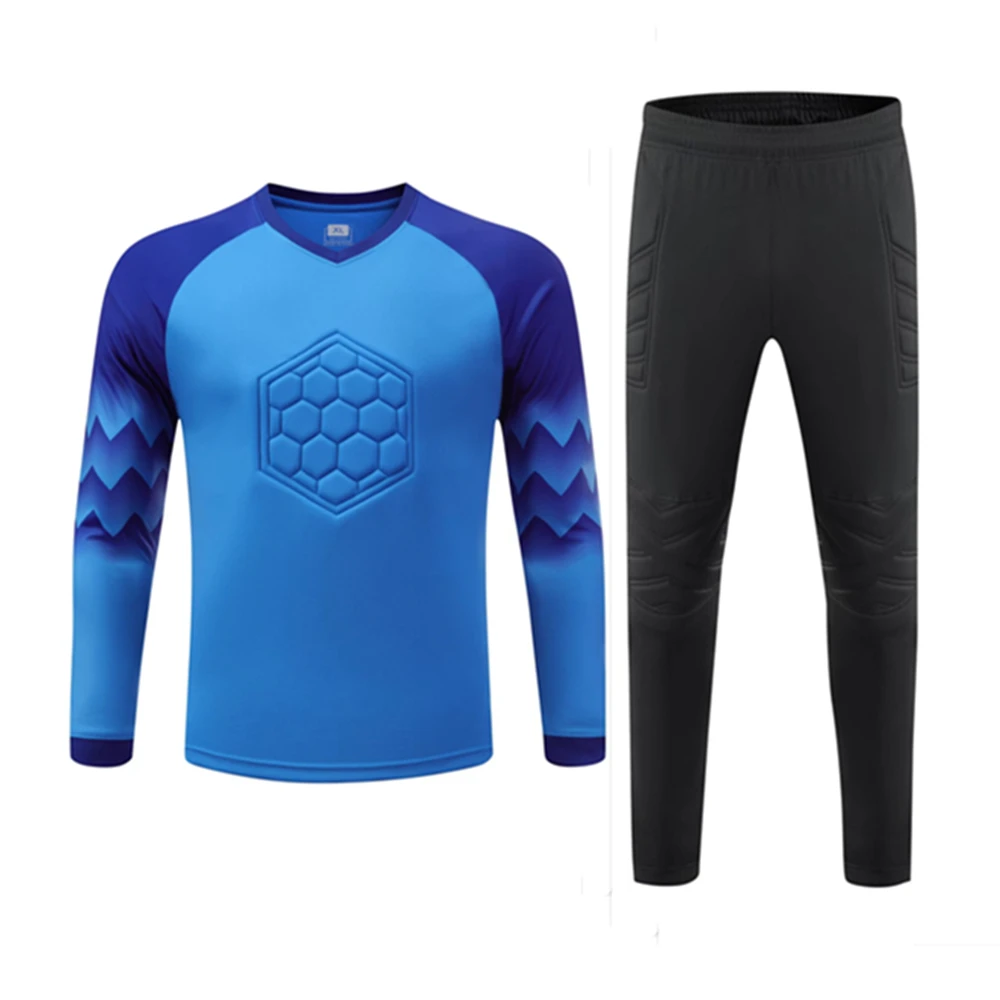 

Kids Adult Goalkeeper Soccer Jersey GK Suit Child Men Goalkeeper Football Uniform Sponge Protection Goalie Shirt Pants Or Shorts