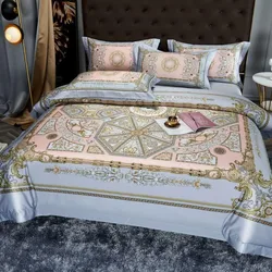 1000TC Egyptian Cotton Silky Luxury Royal Hotel Style Duvet Cover Set Queen King 4pcs Bohemian Bedding Set Bed Sheet Pillowcases