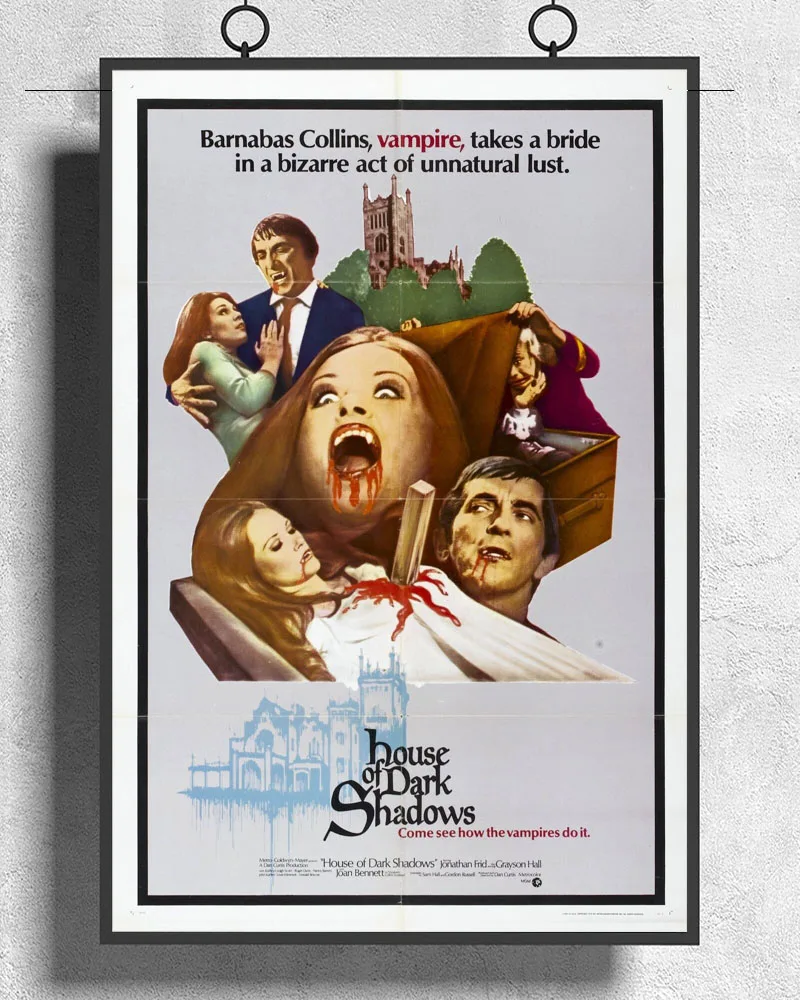 L268 плакат из шелковой ткани «Дом темных теней» (1970), художественный декор, строительный подарок
