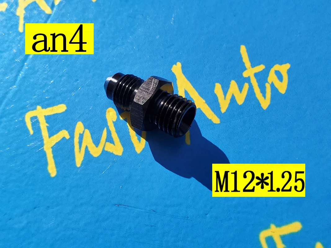 Male M12*P1.25 M12*1.25 M12 x1.25 to 4AN AN4 AN 4 Male Adaptor Adapter Fitting