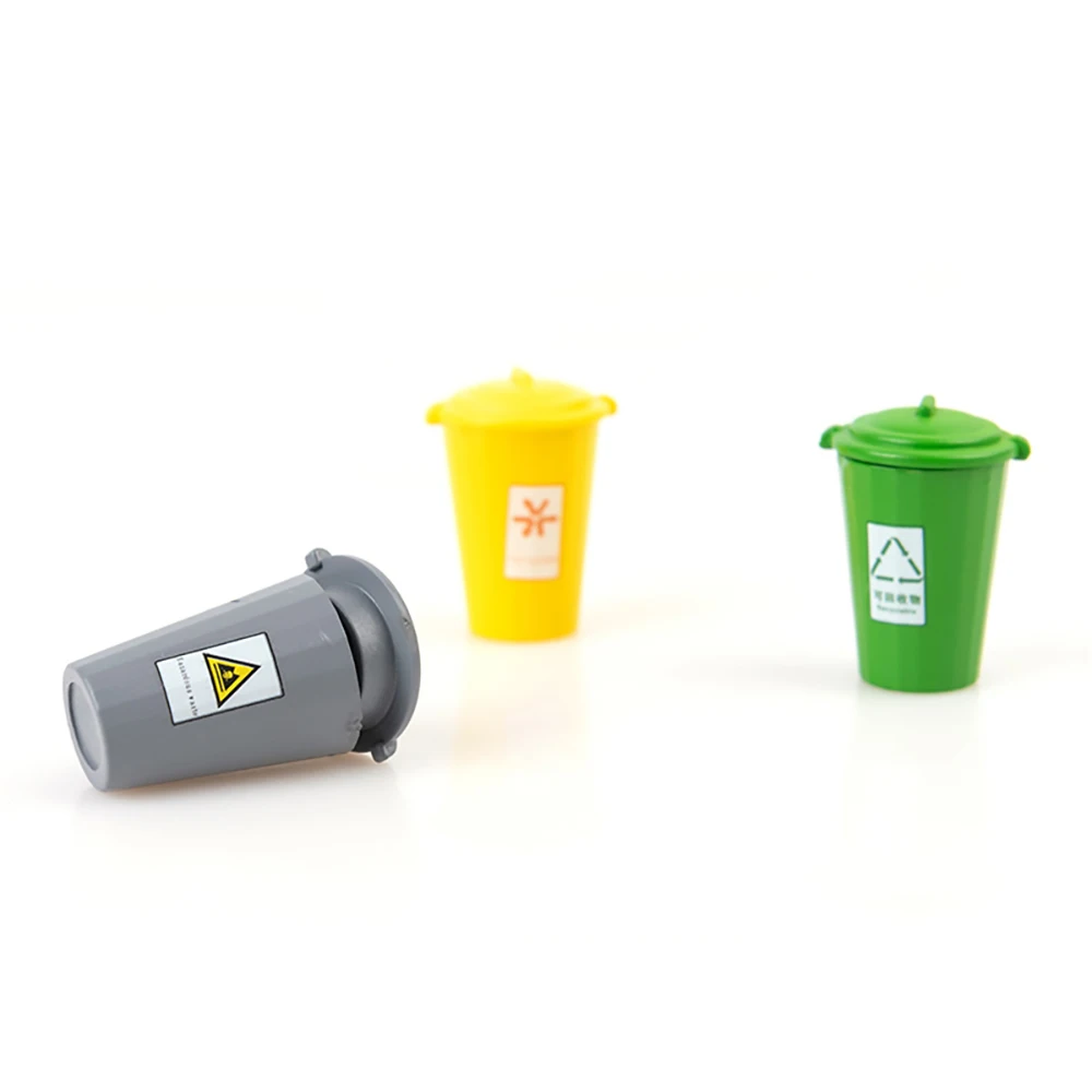 

3pcs Scale Ho N 1:100 Trash Can Model Waste Bin Architectural Model Diy Model Making Scene for Diorama Random Colors