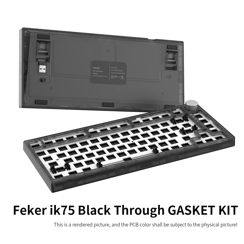 Feker ik75 V3 Mechanical Keyboard Gasket Kit 75% Hot Swappable Switch RGB Led Patch Lamp Type-c 2.4G Support Drive Customization