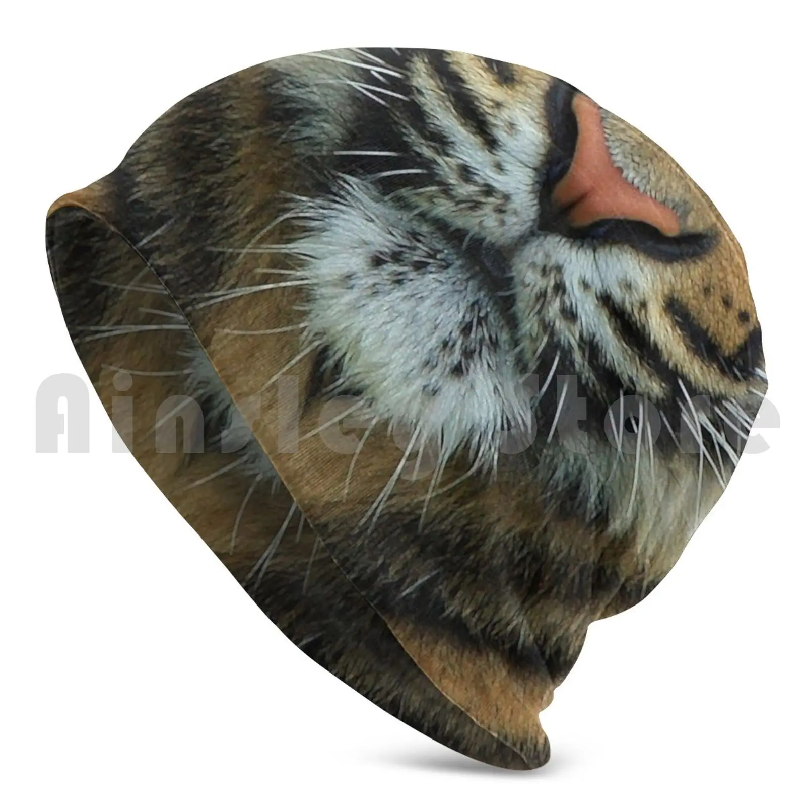 Tiger Stripes Beanies Knit Hat Hip Hop Tiger Stripes Cougar Big Cat Whiskers Fur Leather Leopardskin Animals