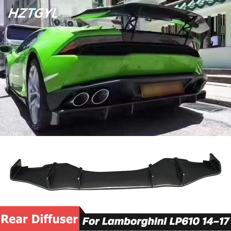 

DM Style Carbon Fiber Material Rear Bumper Lip Spoiler Diffuser For Lamborghini Huracan LP580 LP610 Car Body Kit 2014-2017