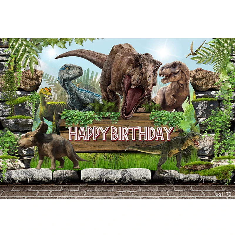 Фон для фотосъемки Парк Юрского периода, праздничный баннер для детского дня рождения, реквизит в виде динозавра для фотостудии