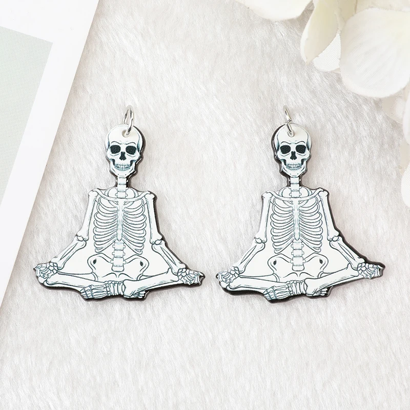 6Pcs Acrylic Skull Lovers Sexy Diva  Pendant For Necklace Diy
