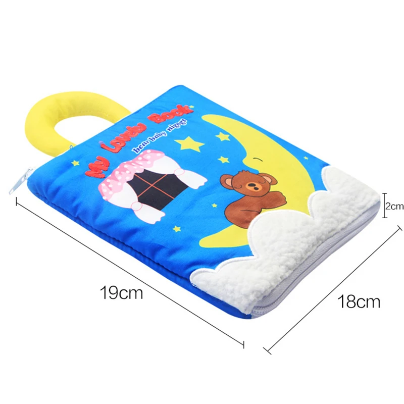 Baby Toy Soft 3D Cloth Book First Book Early education Educational Toys color Learning Basic Life Skills Toys Montessori Zipper