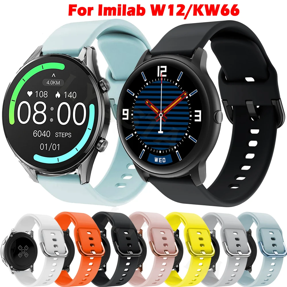 Bracelet For Imilab KW66 Strap Replacement Silicone Wristband For Imilab W12 Smartwatch Watchband Accessories Ремень Belt 22mm