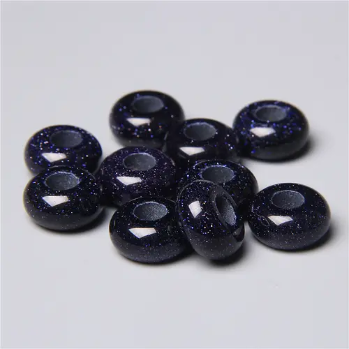 10pcs/Lot 8x14mm 5mm Big Hole Natural Round Jades Jaspe Stone Crystal Spacer Beads Charm Pendant For Jewelry Making Accessories - Image 31