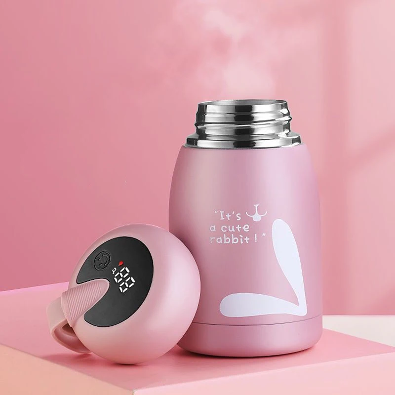 304 Stainless Steel Thermal Mug Intelligent Temperature Measurement  Vacuum Flask Lovely 320ml Thermo Cup For Coffee