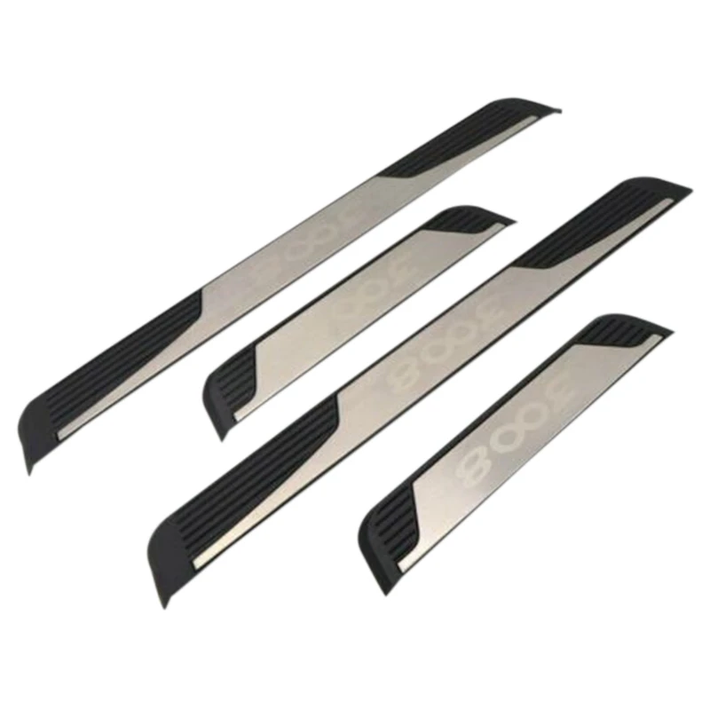 for Peugeot 3008 3008GT Car Door Sill Scuff Plate Trim Stainless Steel Protector Plates Interior Accessories 2017-2019