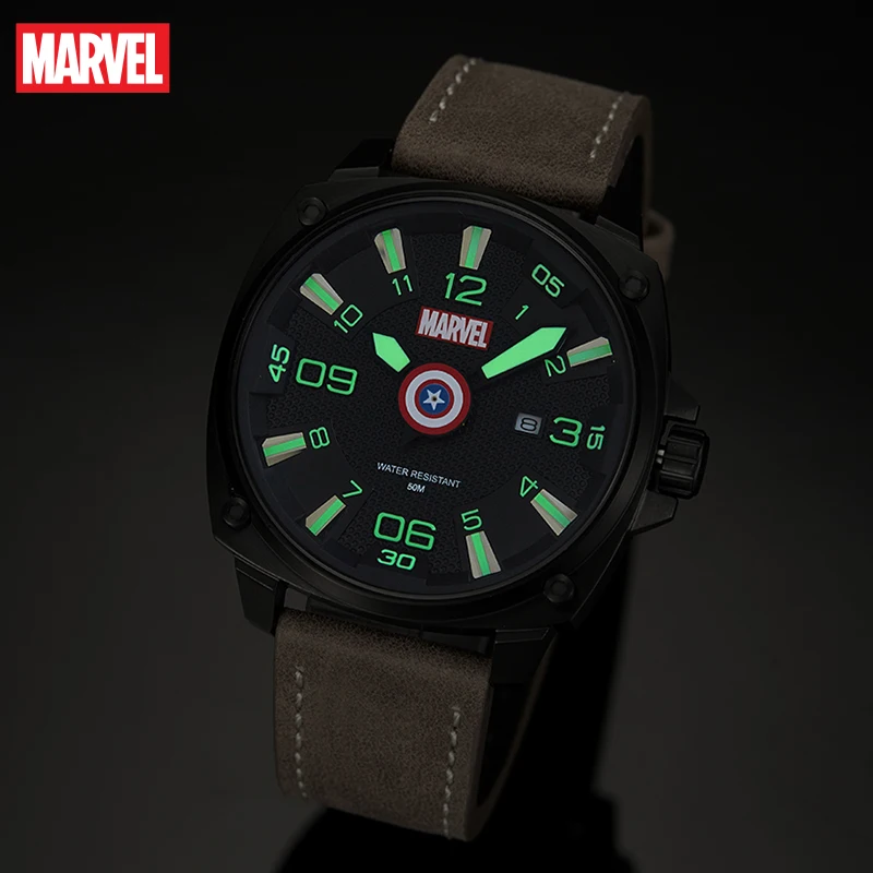 Marvel For Mens Watches Avengers Captain America Spider Iron Man Clock Male Steel Quartz WristWatches New Date Relogio Masculino