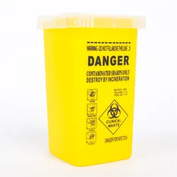 Portable 1pc Yellow Tattoo Medical Plastic Sharps Container Needle Disposable Waste Box for Artists Container Waste Box Buckets