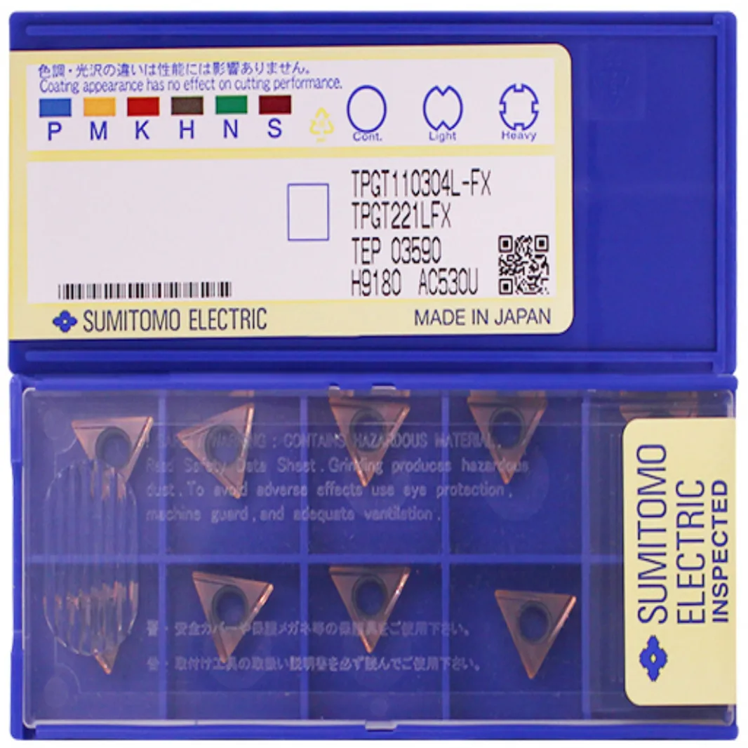 Imagem -02 - Inserções do Carboneto de Sumitomo Tpgt080204l Tpgt110302l Tpgt110304l-fx Ac530u