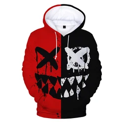 Xoxo padrão na moda diabo sorridente rosto 3d impresso moletom com capuz moletom masculino moda casual engraçado pullovers hip hop hoodies