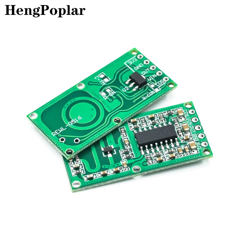 Módulo de sensor de radar de microondas de 5 unids/lote, interruptor de inducción de cuerpo humano, sensor inteligente
