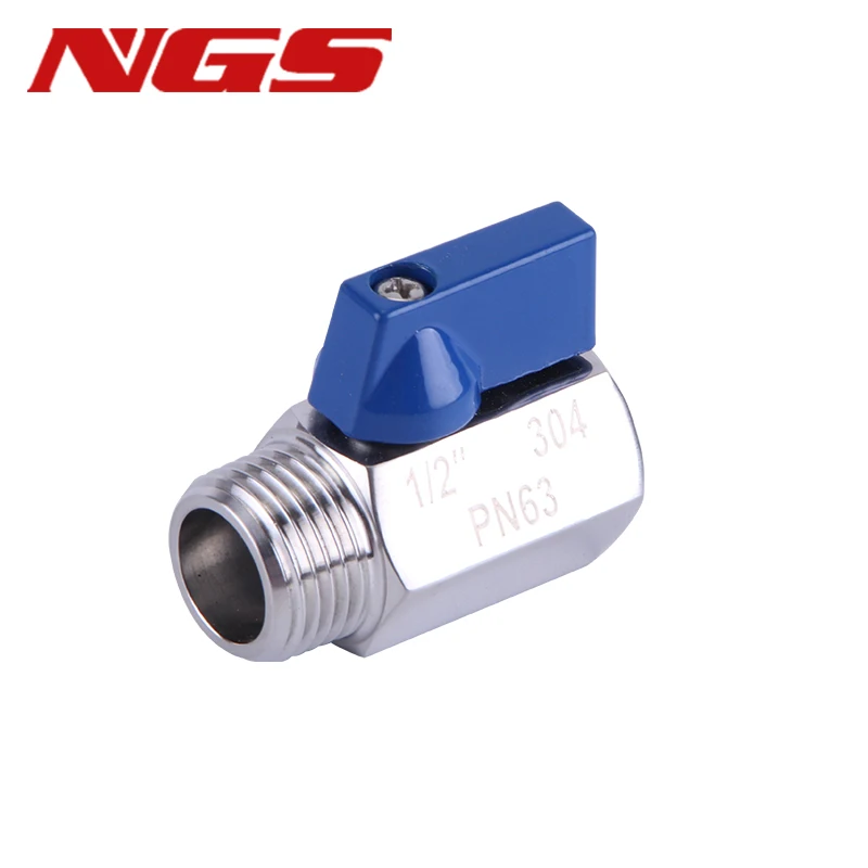 

100pcs 3/8" BSP Threaded Male To Female Mini Ball Valve Stainless Steel Air Compressor Ball Valve