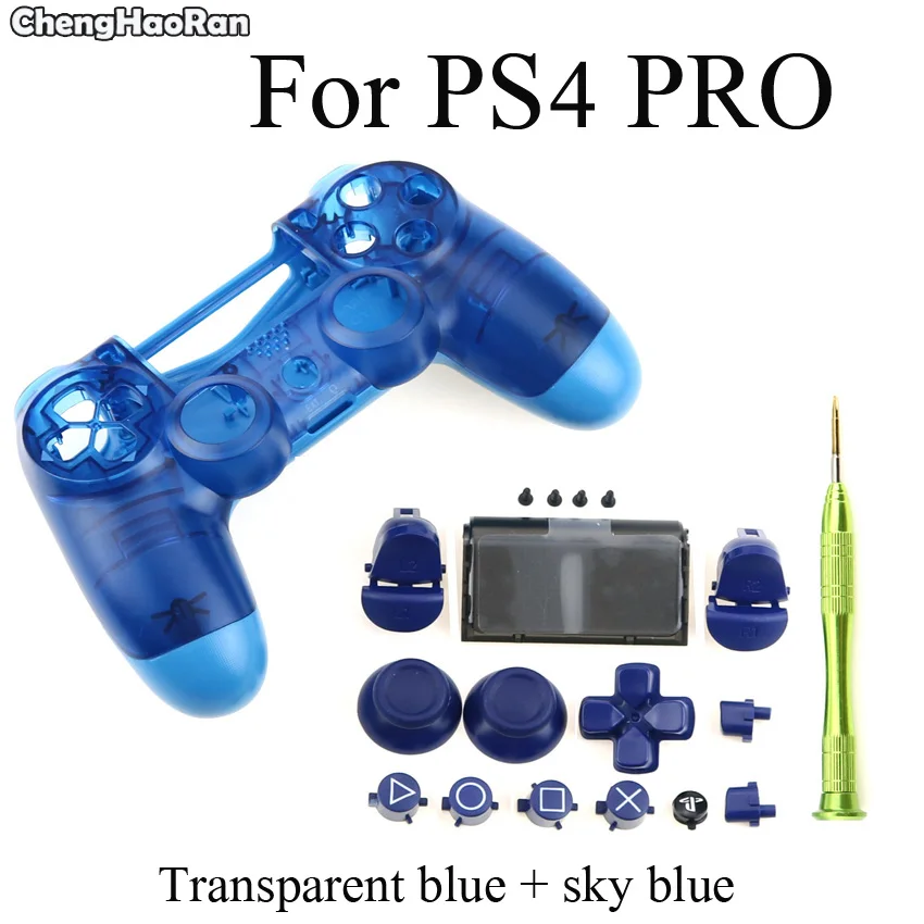 ChengHaoRan – boîtier de rechange pour PS4 Pro, 11 couleurs, avec poignée, coque pour contrôleur, avec Support, cadre intérieur